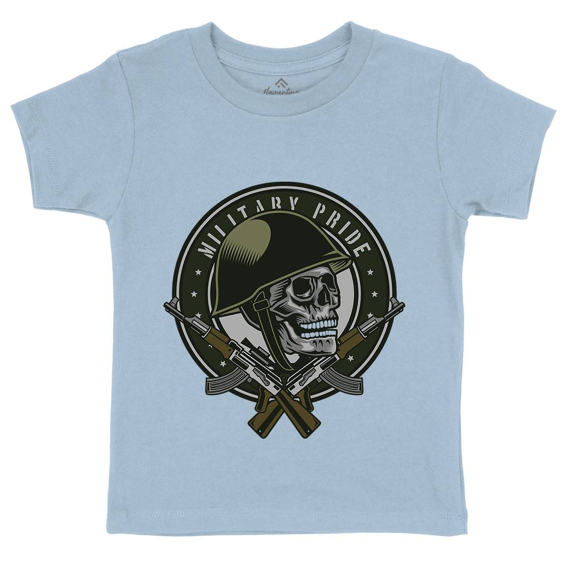 Skull Soldier Kids Crew Neck T-Shirt Army D578