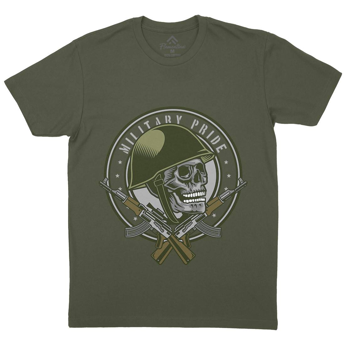 Skull Soldier Mens Crew Neck T-Shirt Army D578