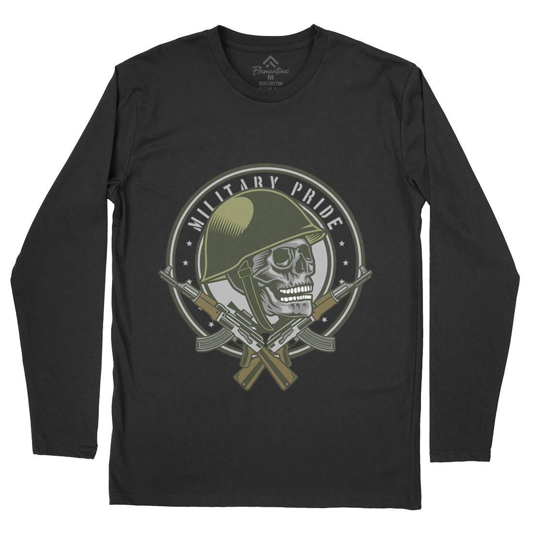 Skull Soldier Mens Long Sleeve T-Shirt Army D578