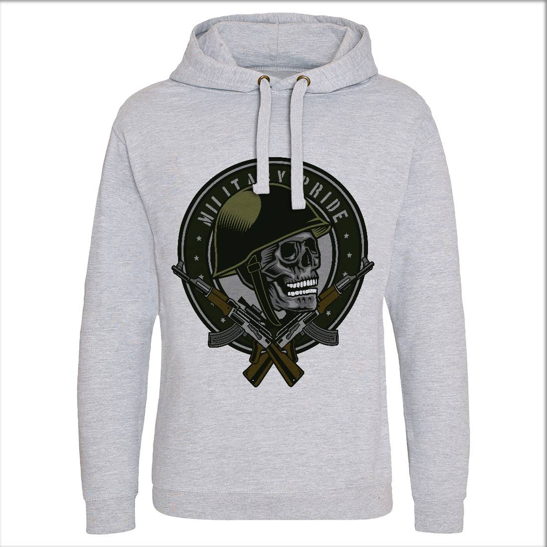 Skull Soldier Mens Hoodie Without Pocket Army D578