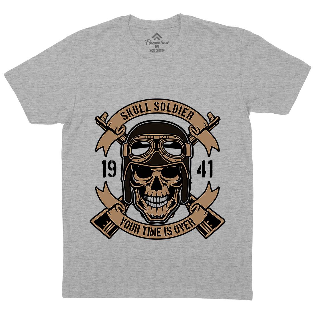 Skull Soldier Mens Crew Neck T-Shirt Army D579