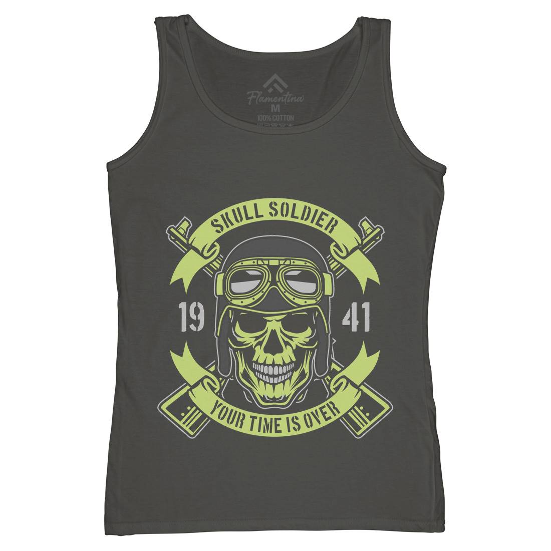 Skull Soldier Womens Organic Tank Top Vest Army D579