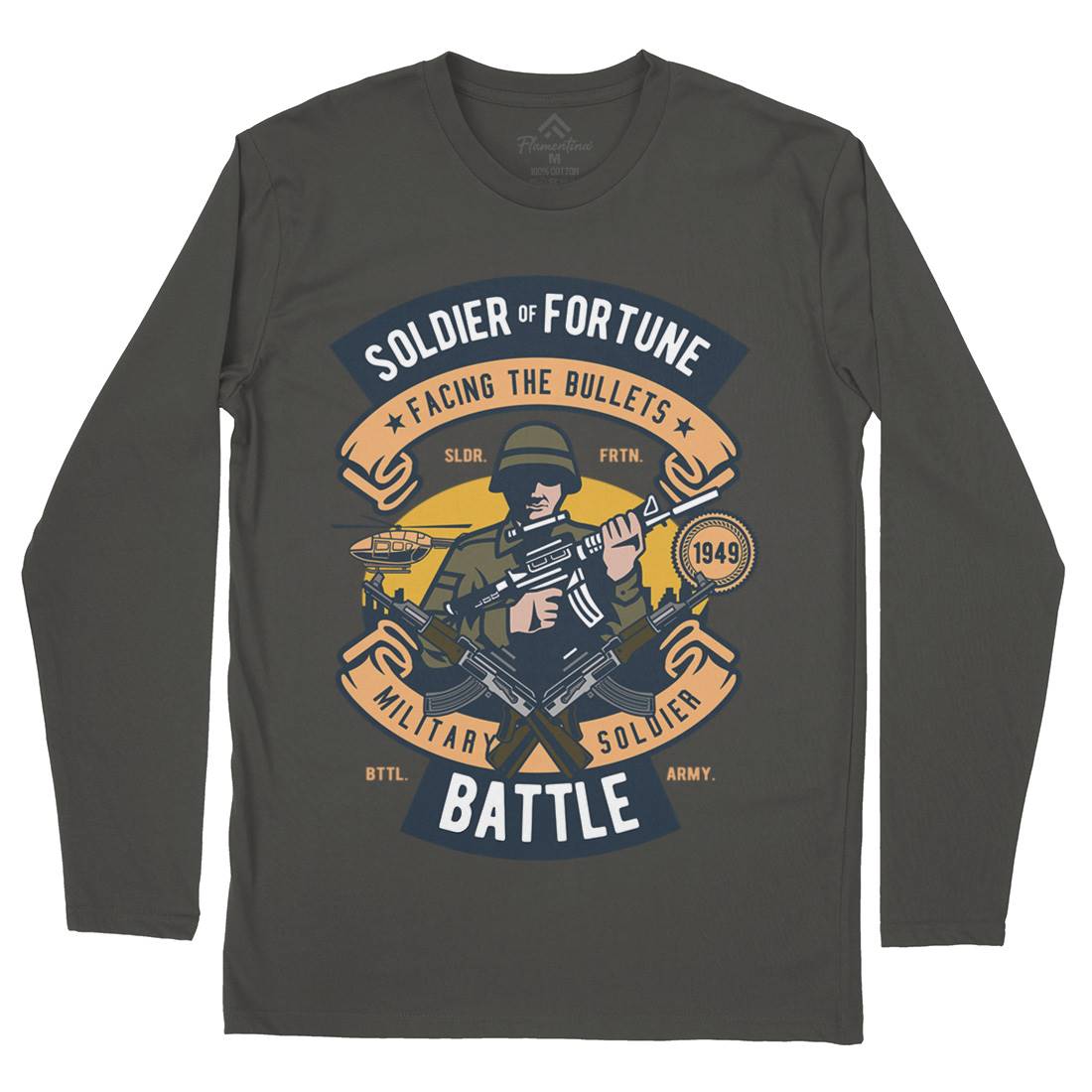 Soldier Mens Long Sleeve T-Shirt Army D581