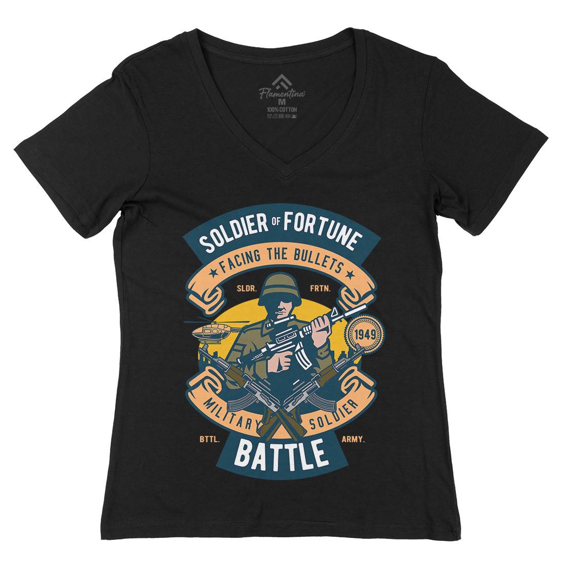 Soldier Womens Organic V-Neck T-Shirt Army D581
