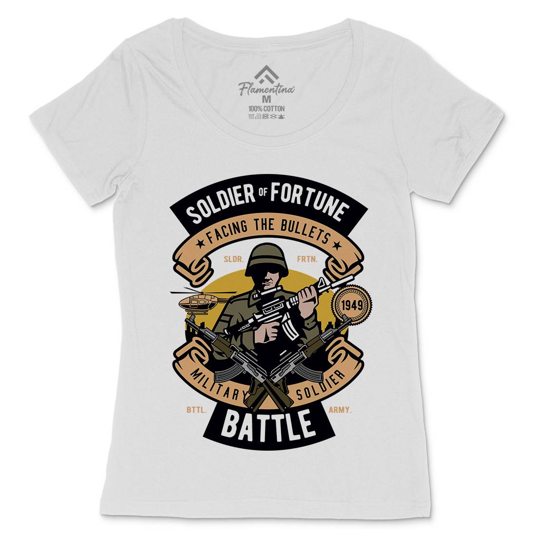 Soldier Womens Scoop Neck T-Shirt Army D581
