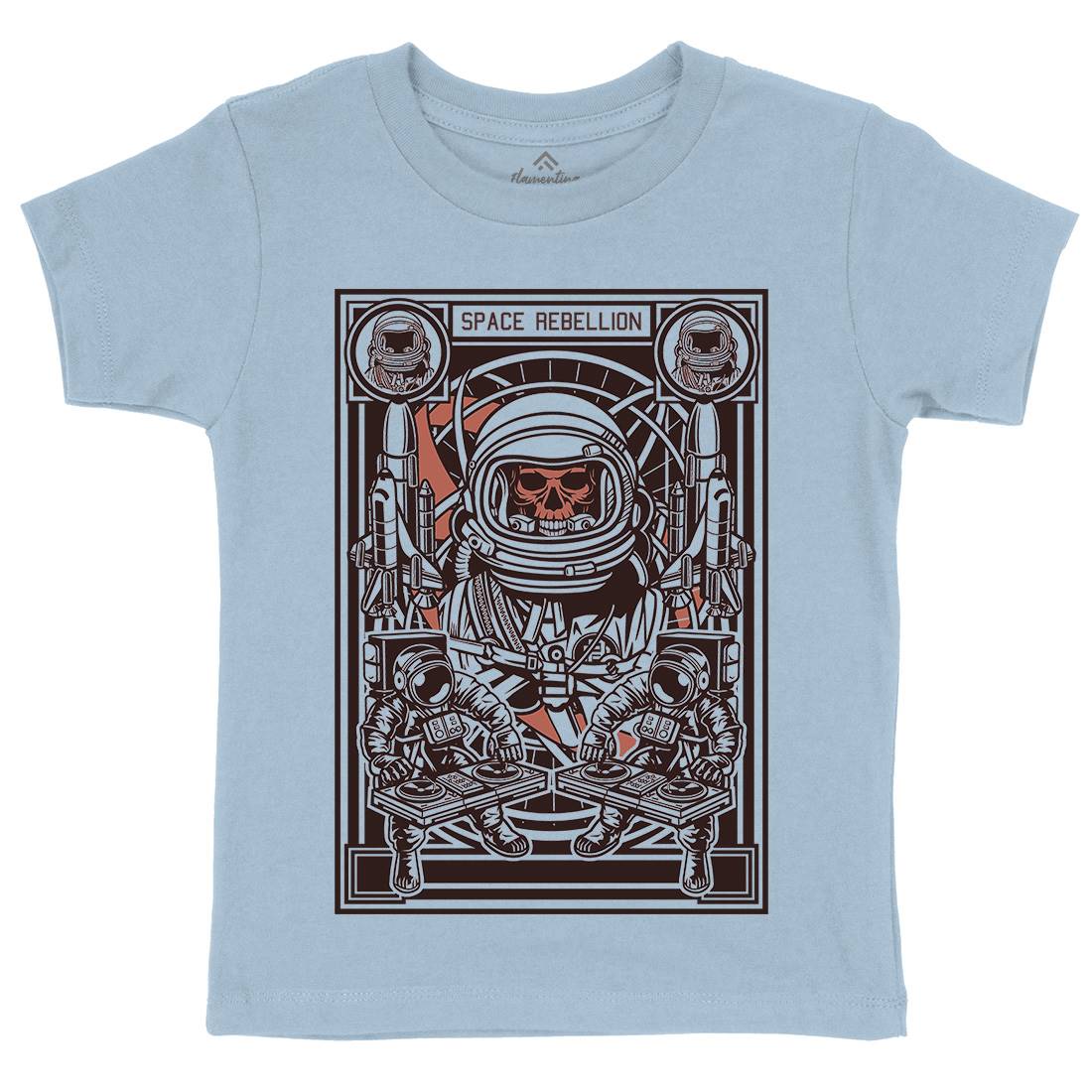 Astronaut Rebellion Kids Organic Crew Neck T-Shirt Space D582