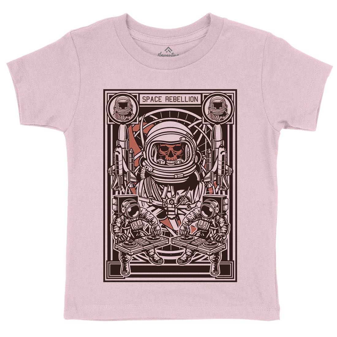Astronaut Rebellion Kids Organic Crew Neck T-Shirt Space D582