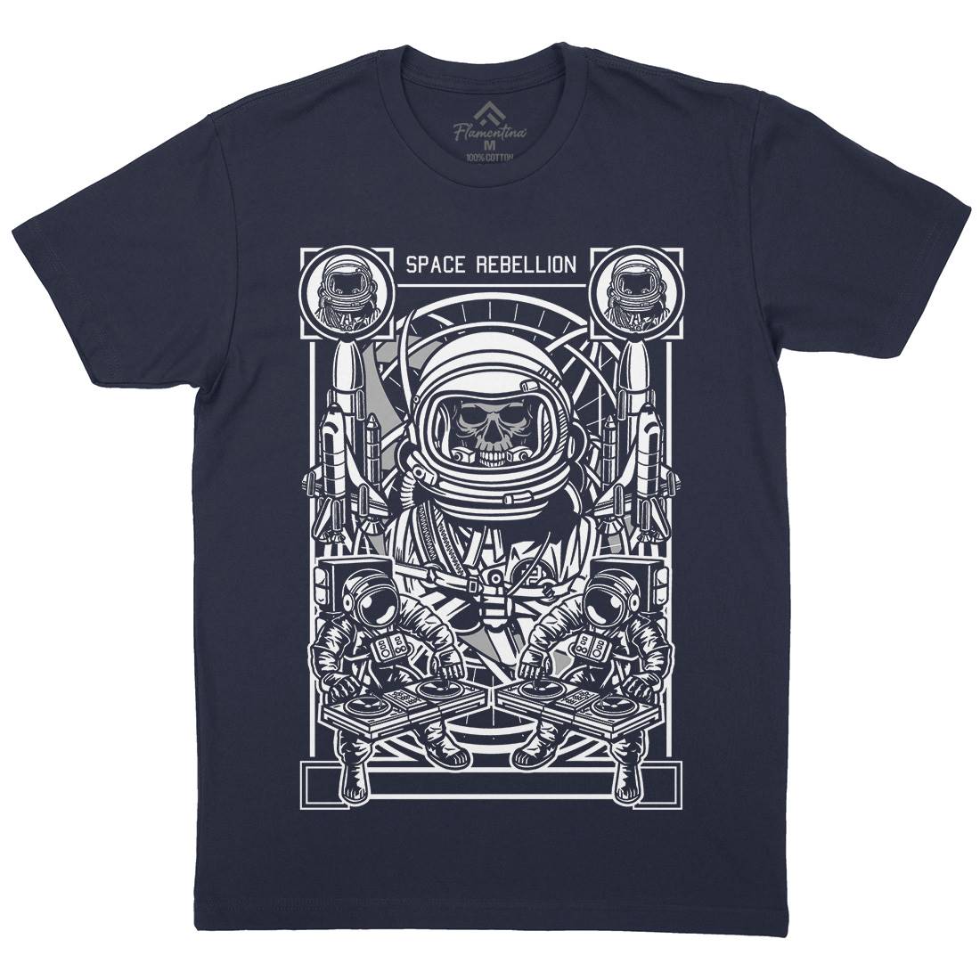 Astronaut Rebellion Mens Crew Neck T-Shirt Space D582