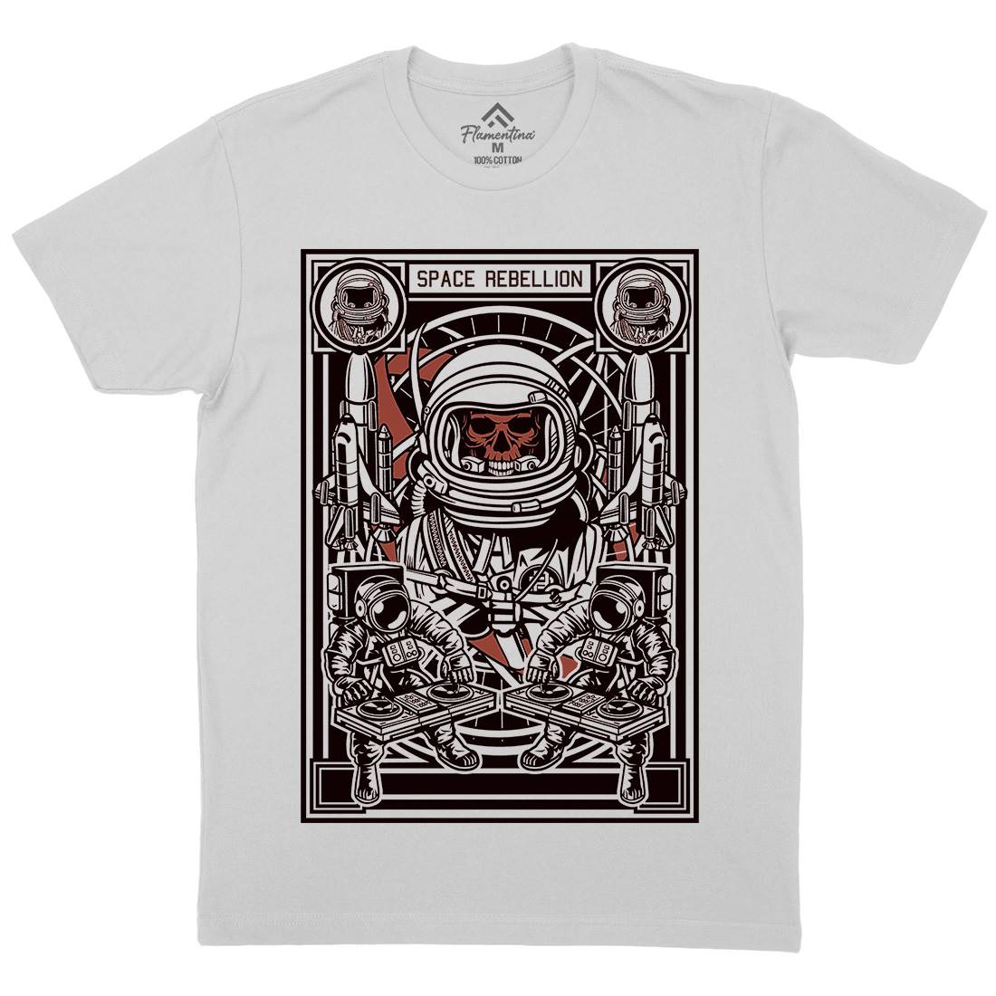 Astronaut Rebellion Mens Crew Neck T-Shirt Space D582
