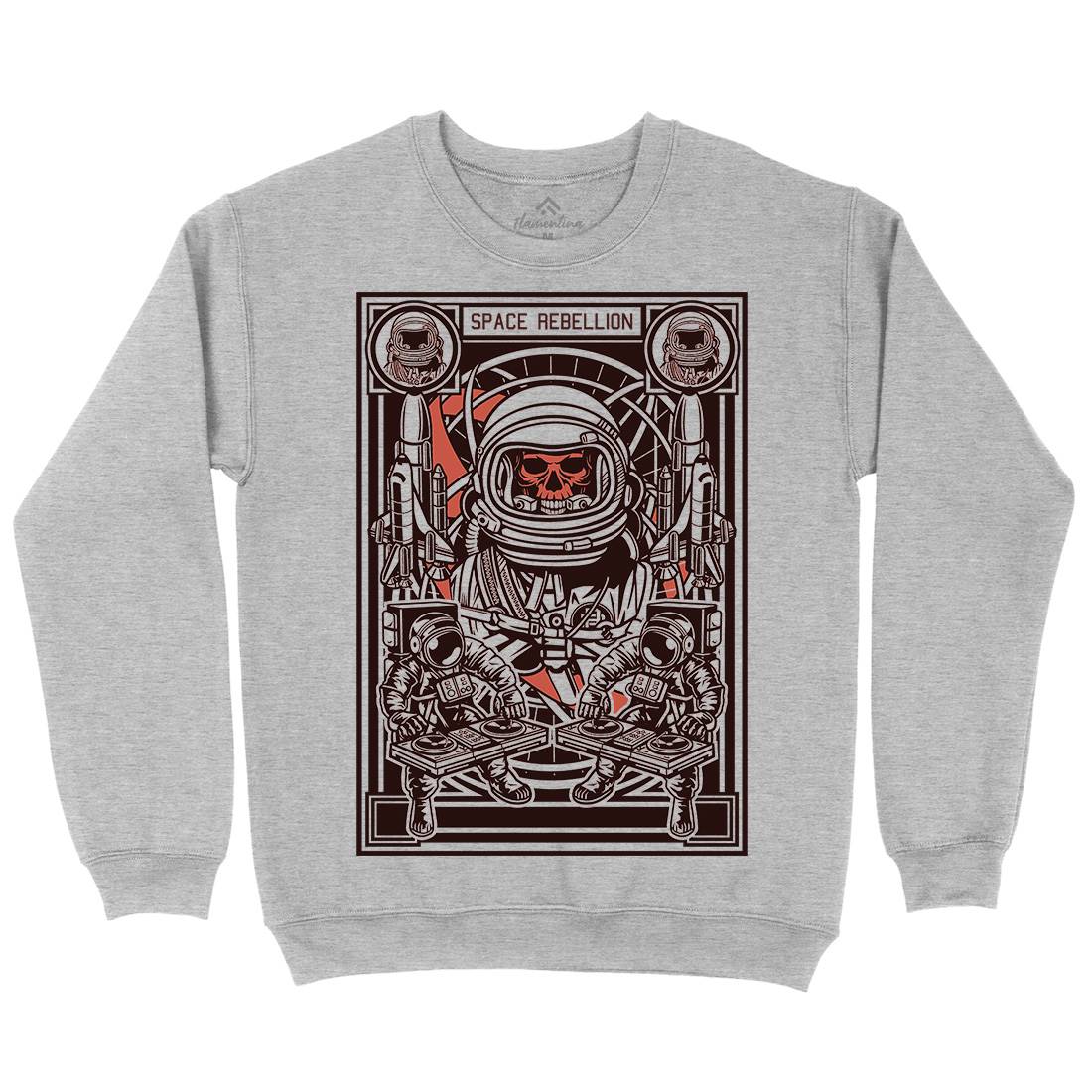 Astronaut Rebellion Mens Crew Neck Sweatshirt Space D582