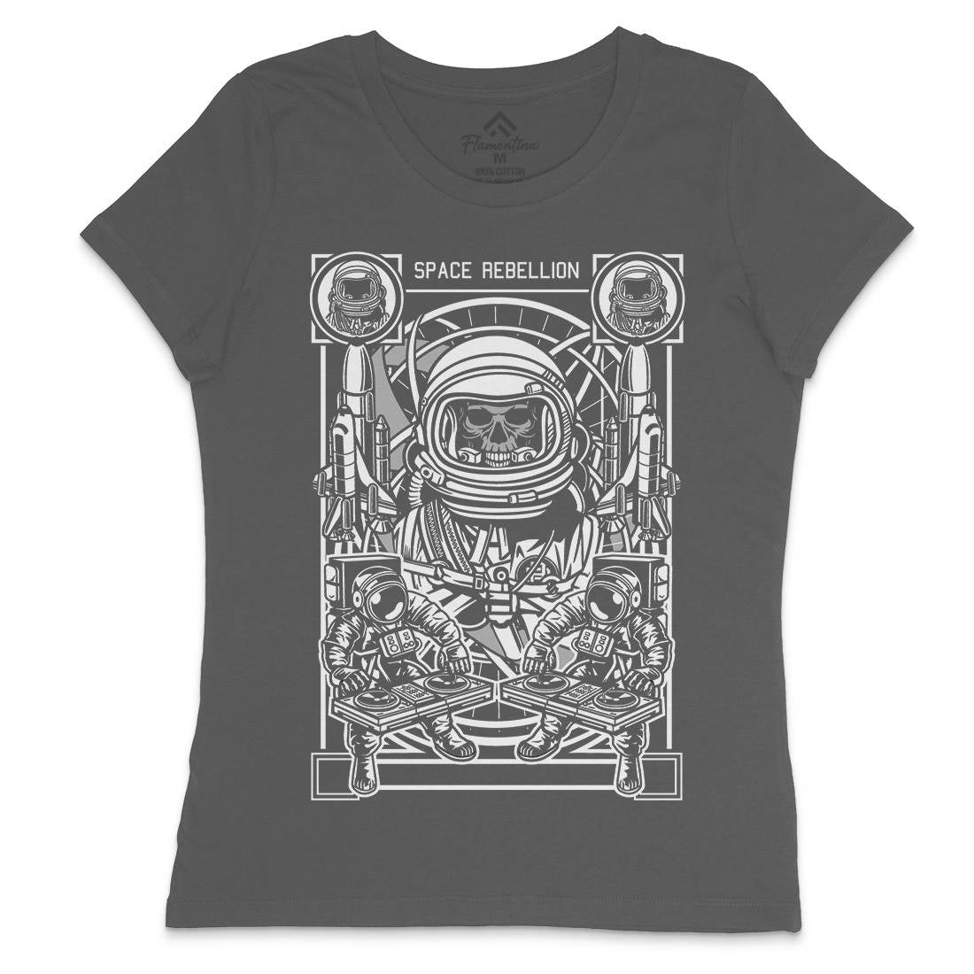 Astronaut Rebellion Womens Crew Neck T-Shirt Space D582