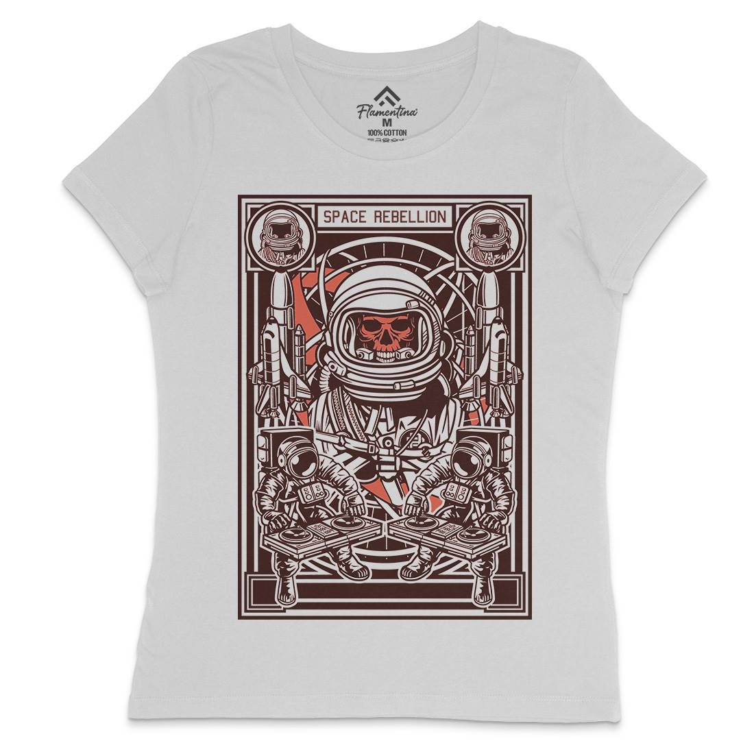 Astronaut Rebellion Womens Crew Neck T-Shirt Space D582