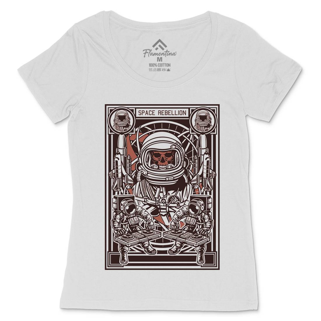 Astronaut Rebellion Womens Scoop Neck T-Shirt Space D582