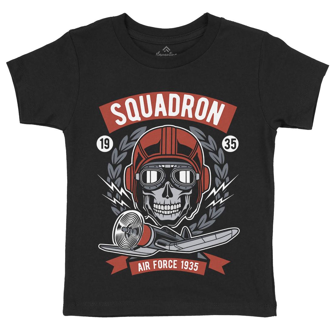 Squadron Air Force Kids Organic Crew Neck T-Shirt Vehicles D583