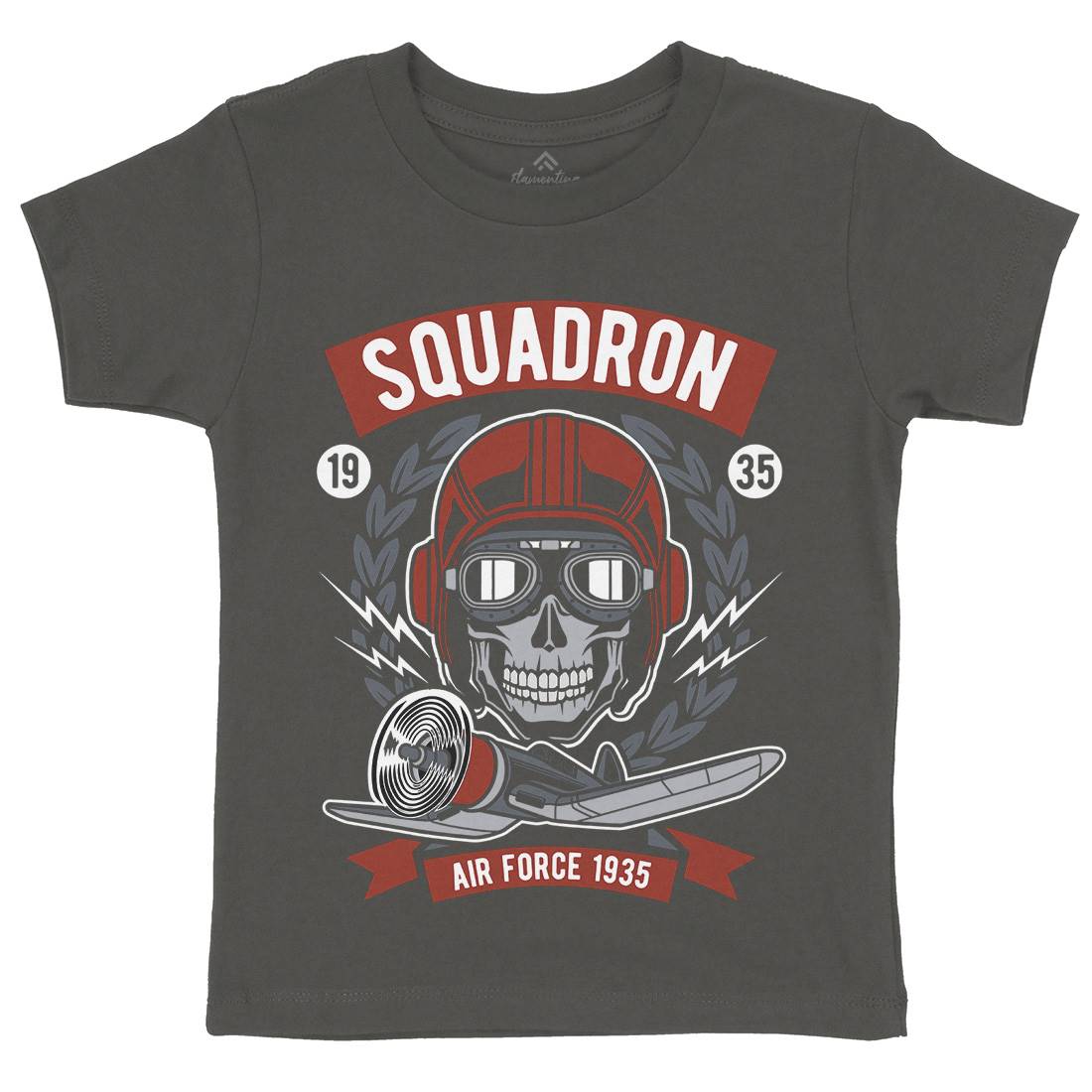 Squadron Air Force Kids Organic Crew Neck T-Shirt Vehicles D583