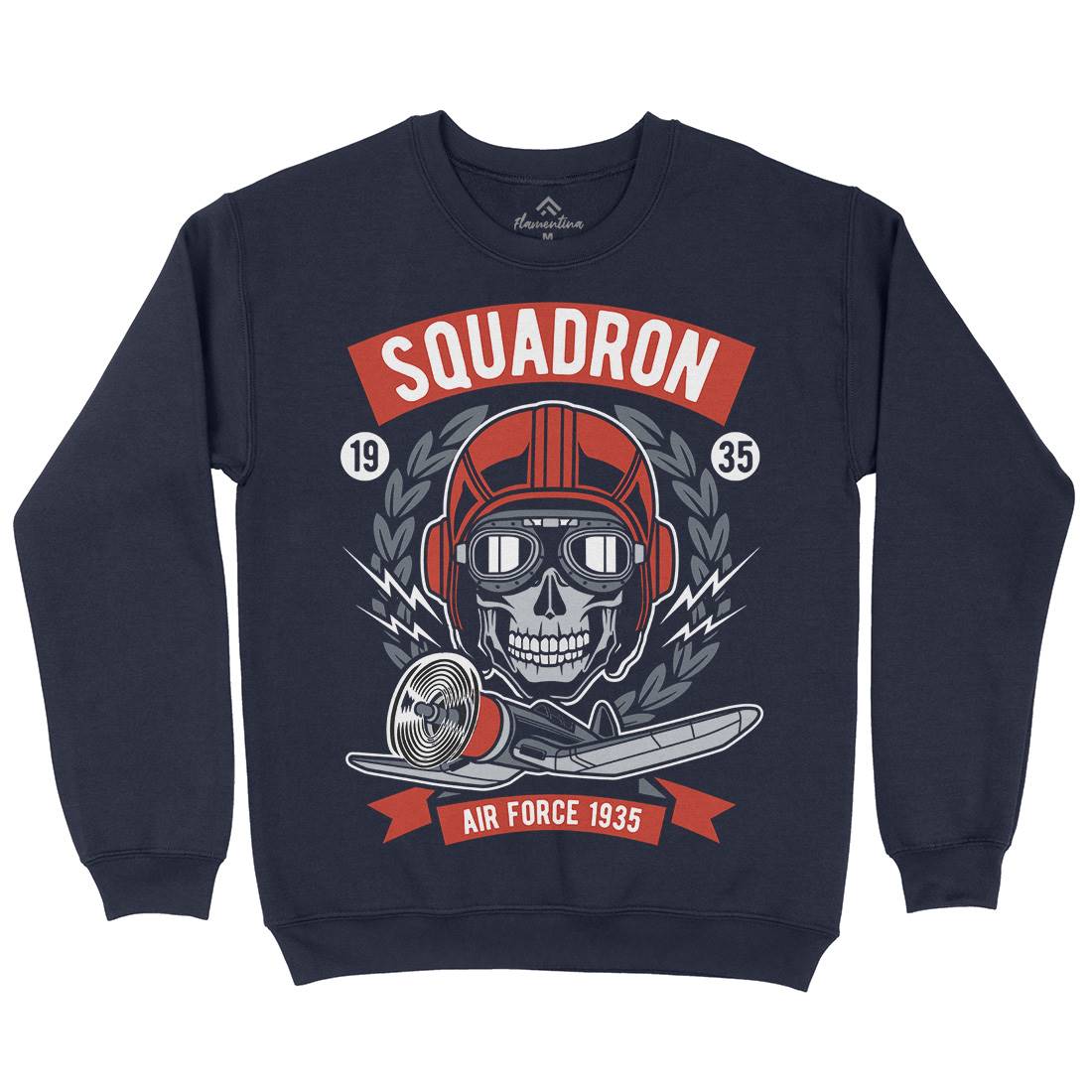 Squadron Air Force Mens Crew Neck Sweatshirt Vehicles D583