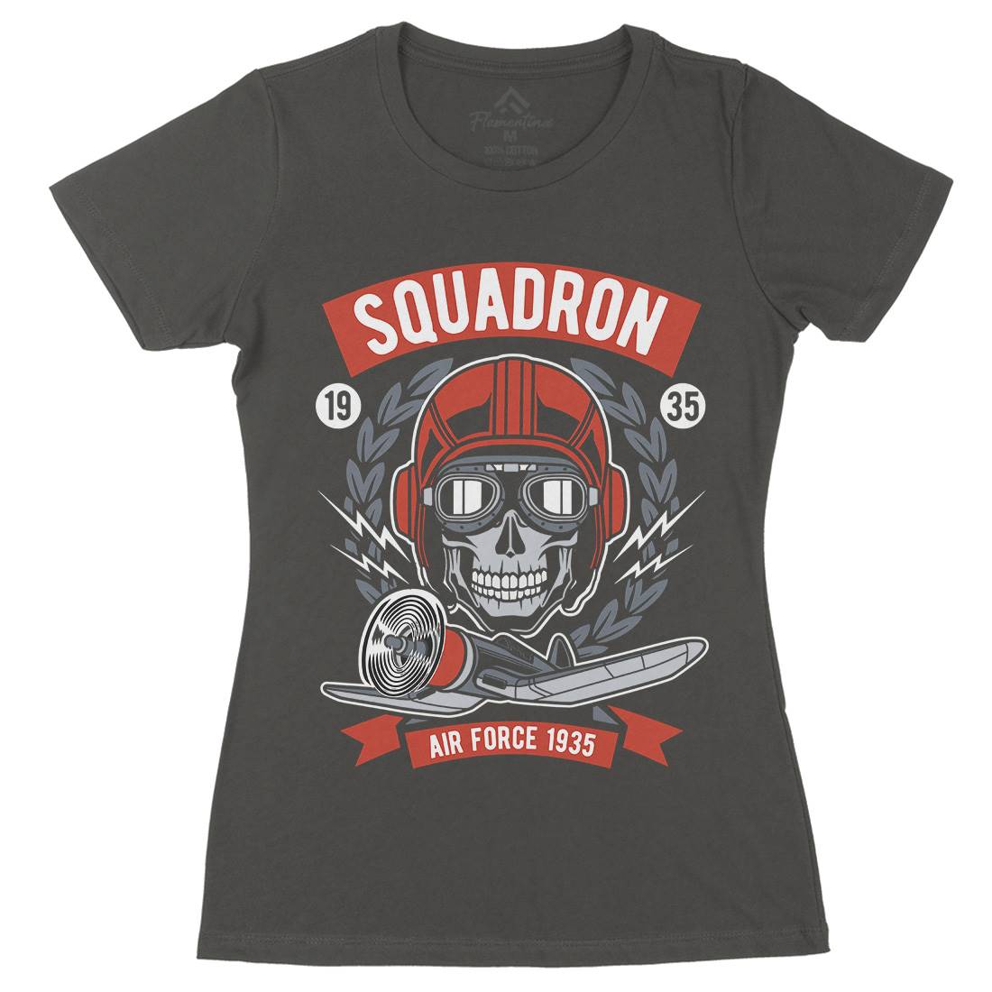 Squadron Air Force Womens Organic Crew Neck T-Shirt Vehicles D583