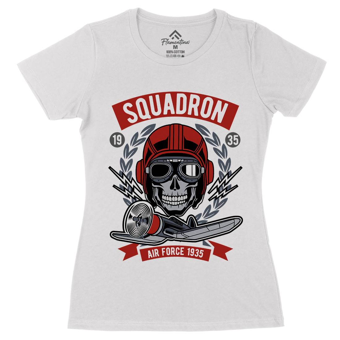 Squadron Air Force Womens Organic Crew Neck T-Shirt Vehicles D583