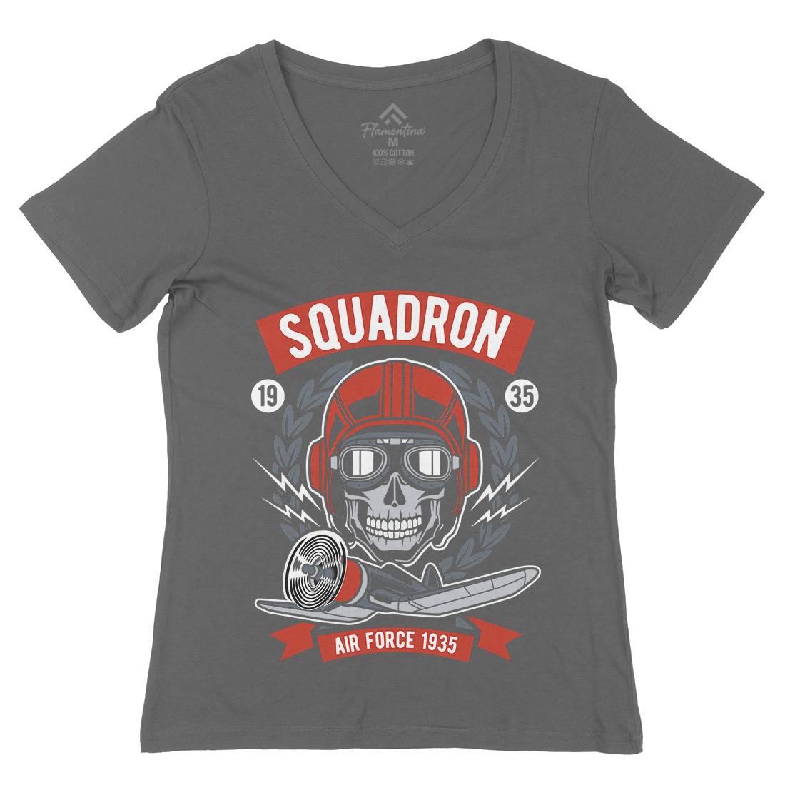 Squadron Air Force Womens Organic V-Neck T-Shirt Vehicles D583