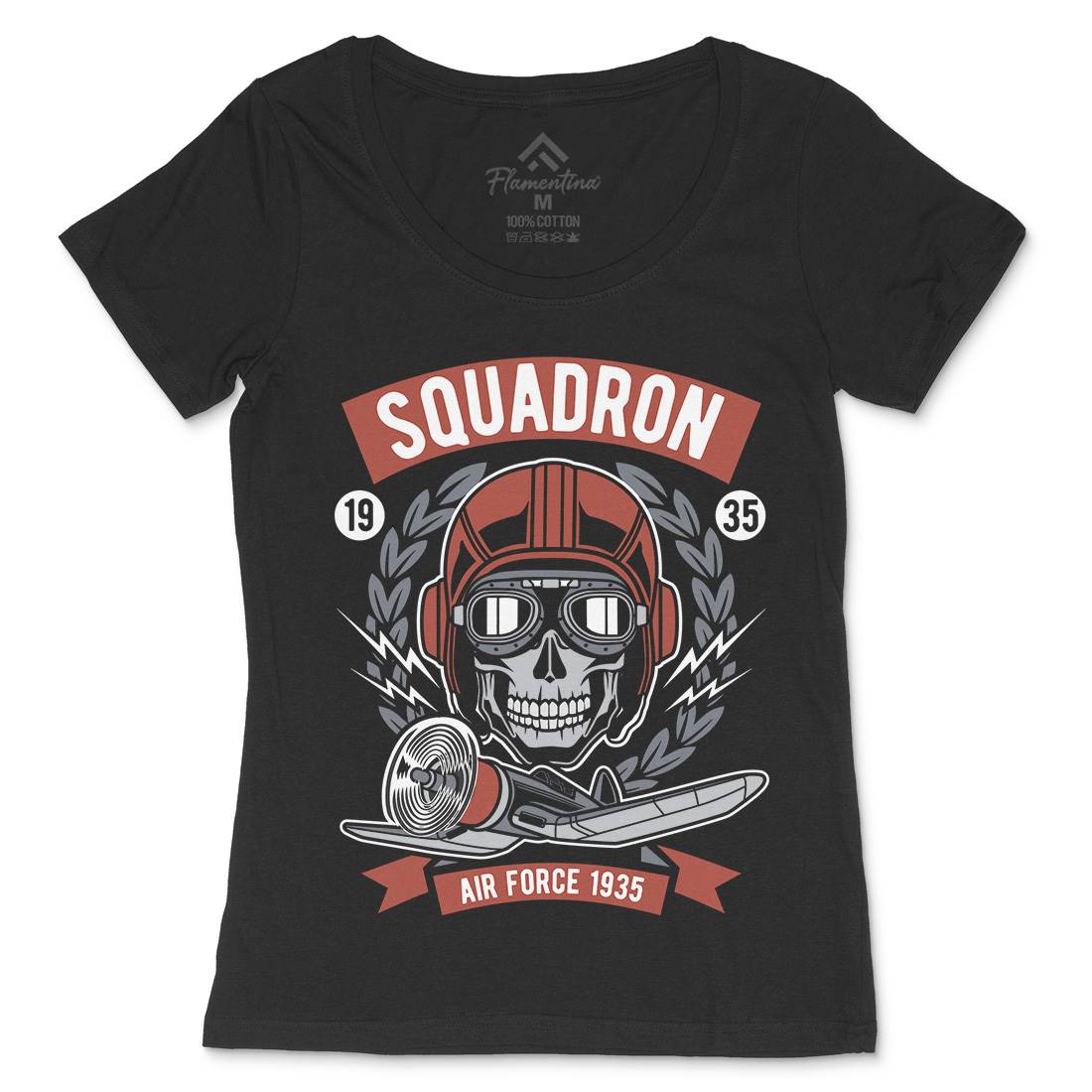 Squadron Air Force Womens Scoop Neck T-Shirt Vehicles D583