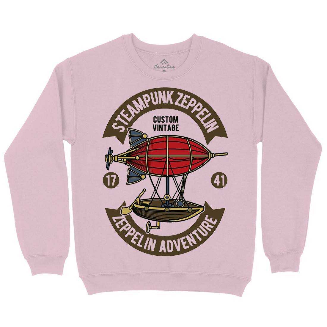 Steampunk Zeppelin Kids Crew Neck Sweatshirt Vehicles D584