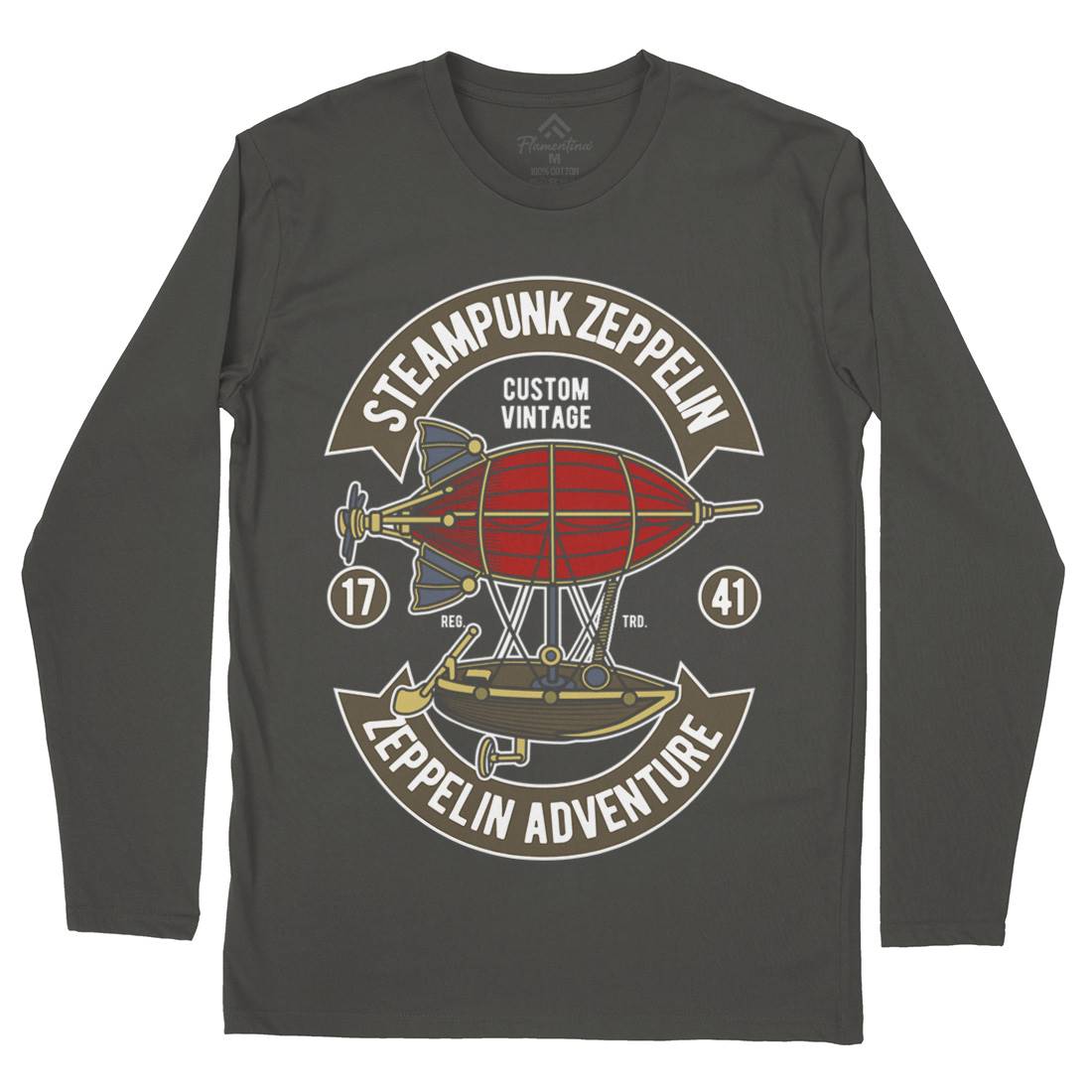 Steampunk Zeppelin Mens Long Sleeve T-Shirt Vehicles D584