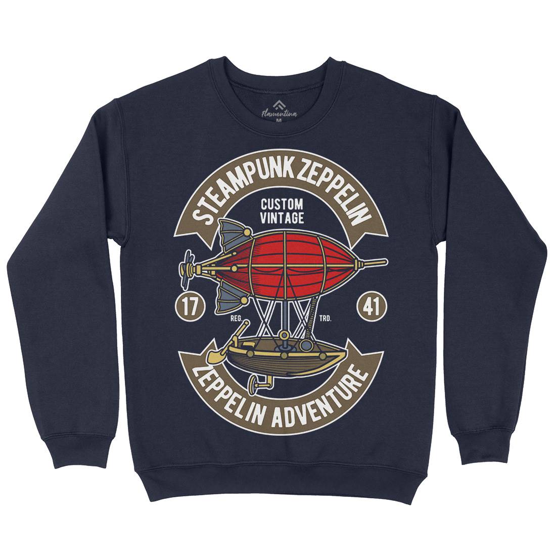 Steampunk Zeppelin Kids Crew Neck Sweatshirt Vehicles D584