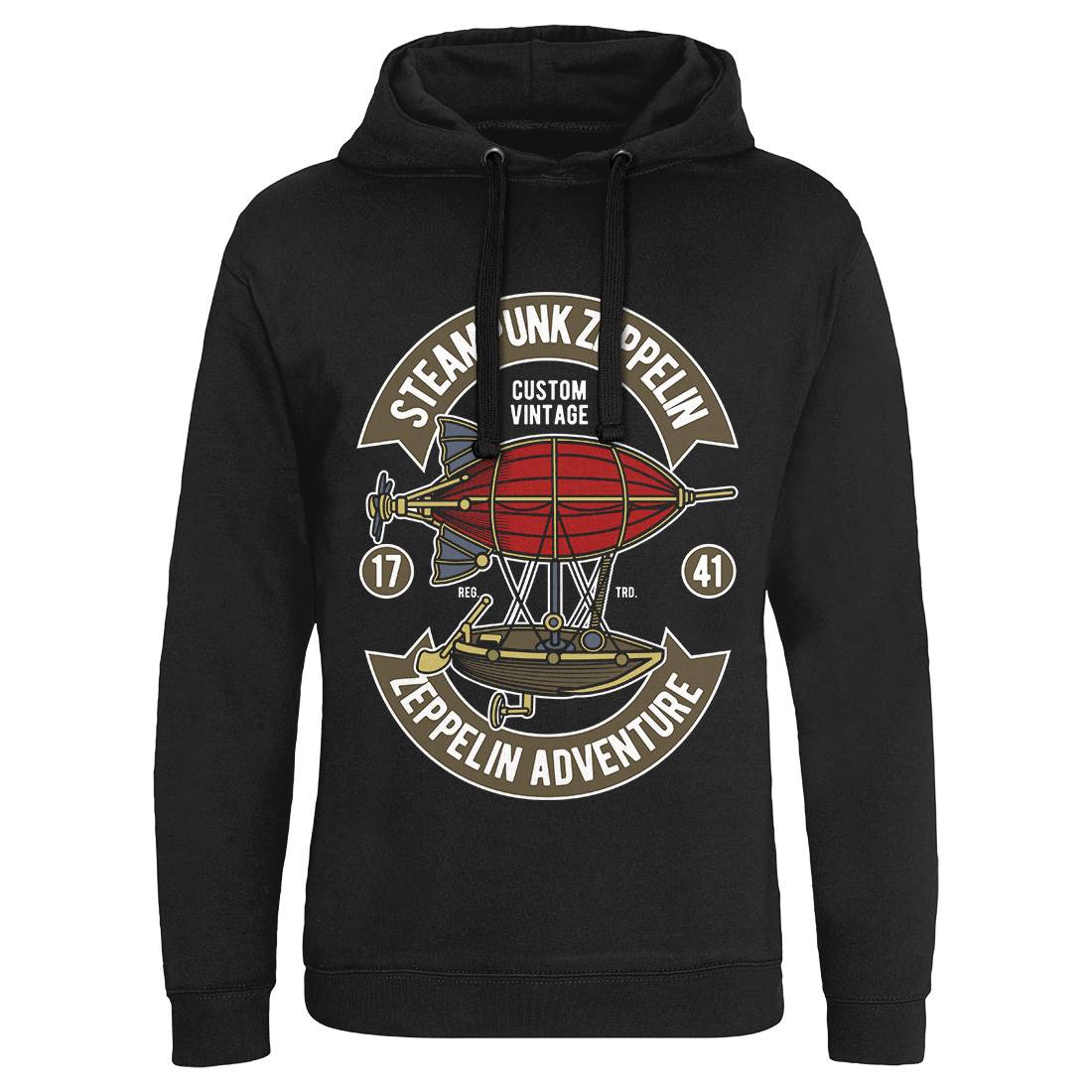 Steampunk Zeppelin Mens Hoodie Without Pocket Vehicles D584