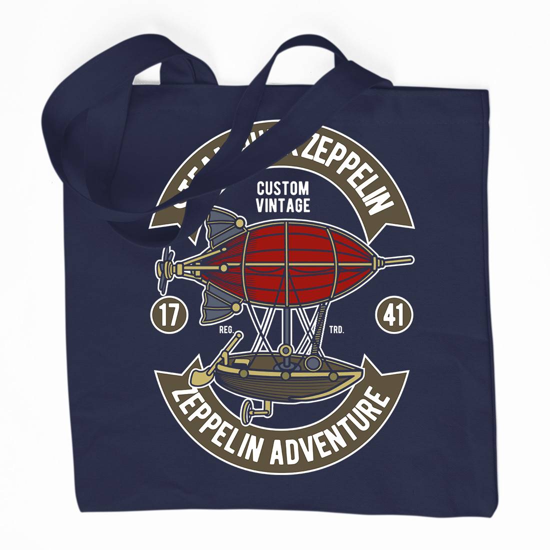 Steampunk Zeppelin Organic Premium Cotton Tote Bag Vehicles D584