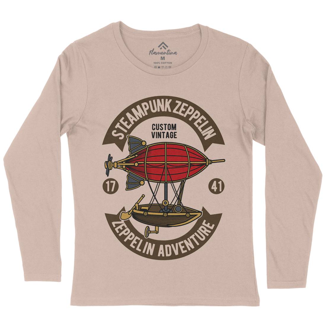 Steampunk Zeppelin Womens Long Sleeve T-Shirt Vehicles D584