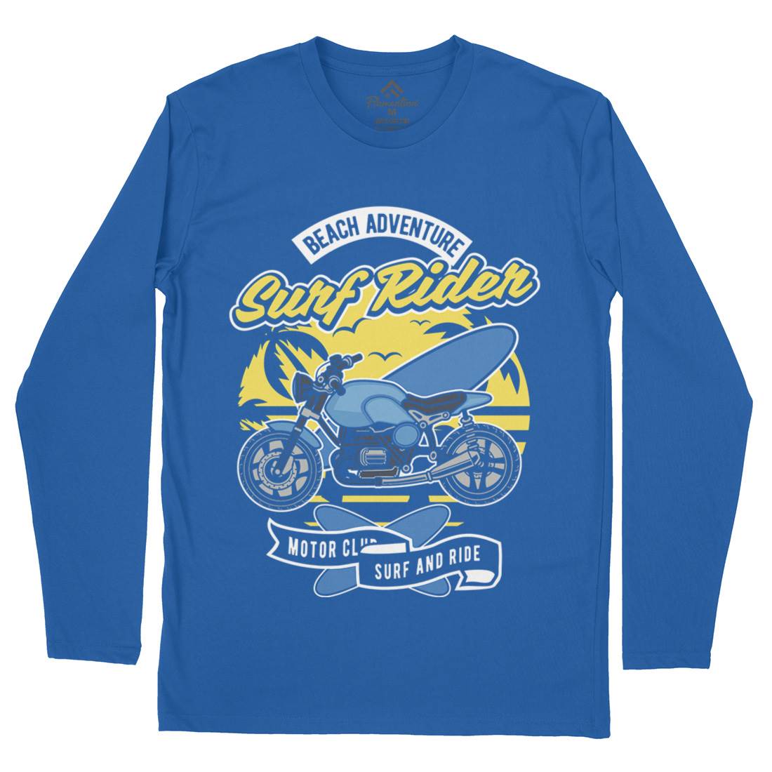 Motorcycle Rider Mens Long Sleeve T-Shirt Surf D585
