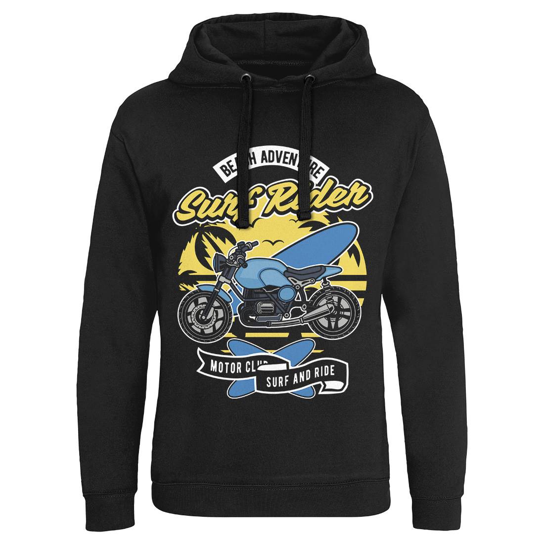 Motorcycle Rider Mens Hoodie Without Pocket Surf D585