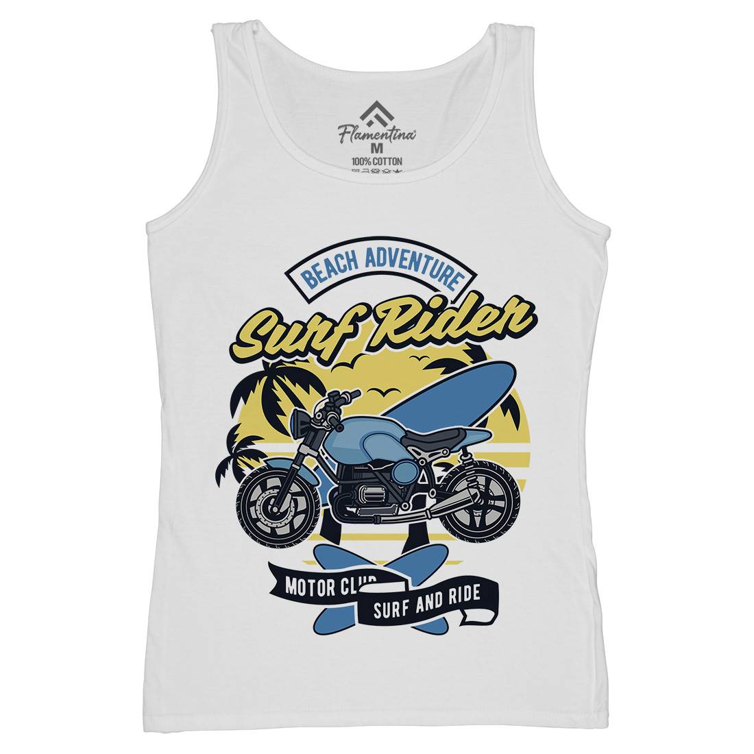 Motorcycle Rider Womens Organic Tank Top Vest Surf D585