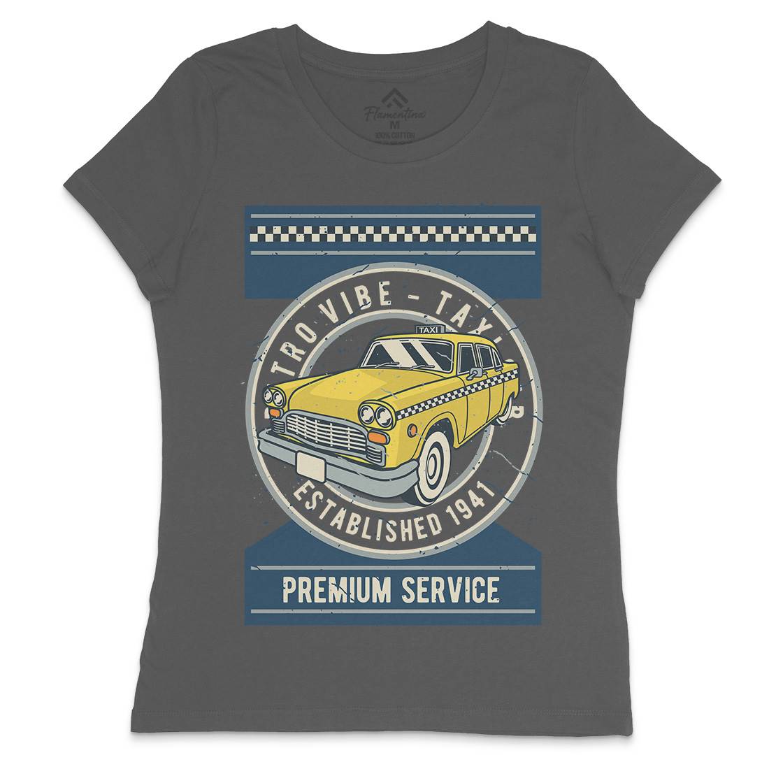 Taxi Womens Crew Neck T-Shirt Cars D587