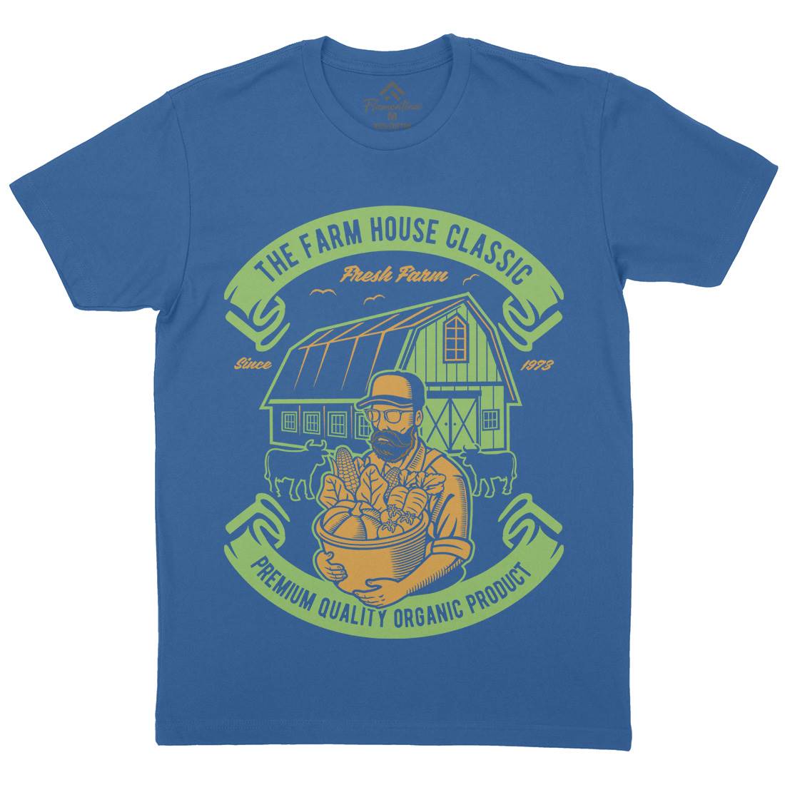 Farm House Classic Mens Organic Crew Neck T-Shirt Work D588