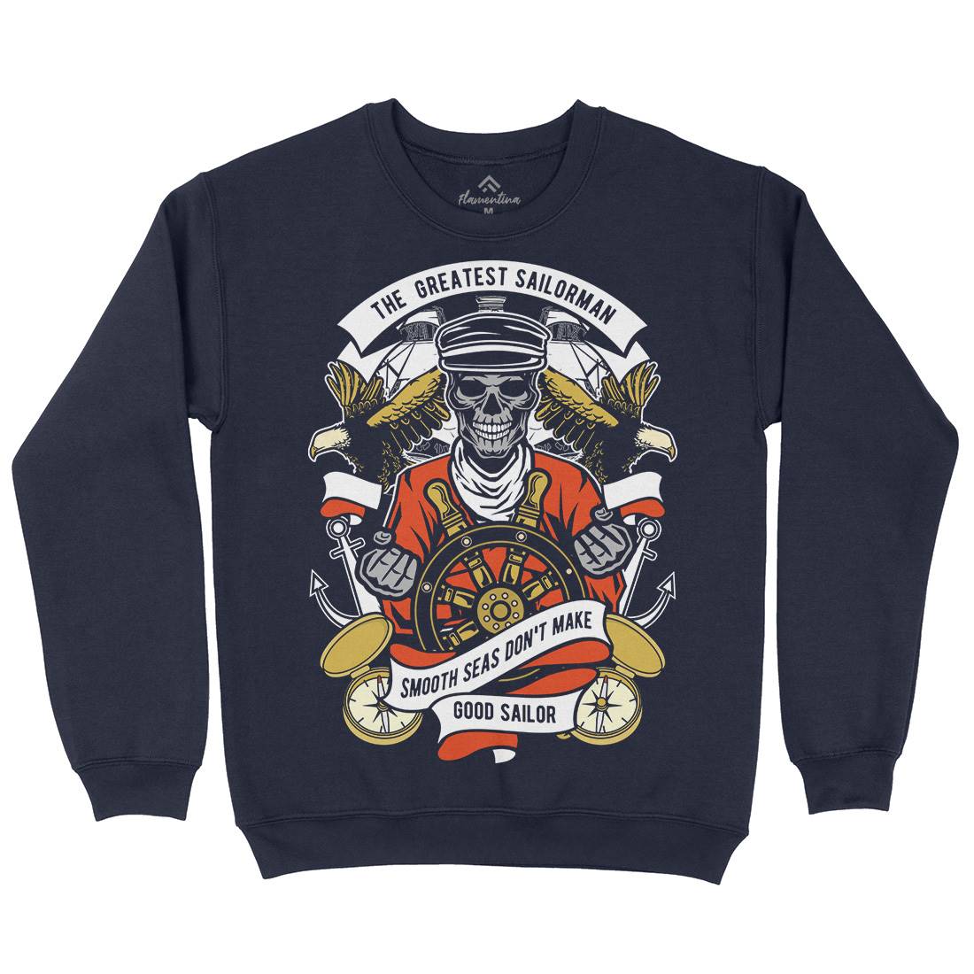 Greatest Sailorman Mens Crew Neck Sweatshirt Navy D589