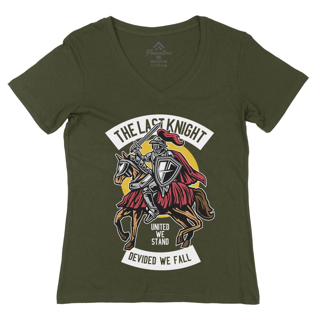 Last Knight Womens Organic V-Neck T-Shirt Warriors D590