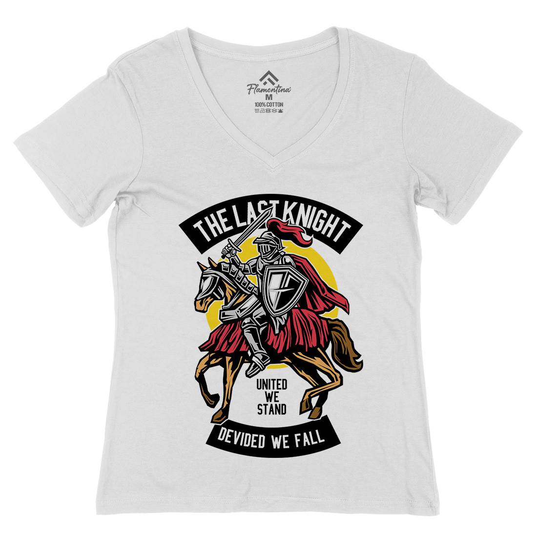 Last Knight Womens Organic V-Neck T-Shirt Warriors D590