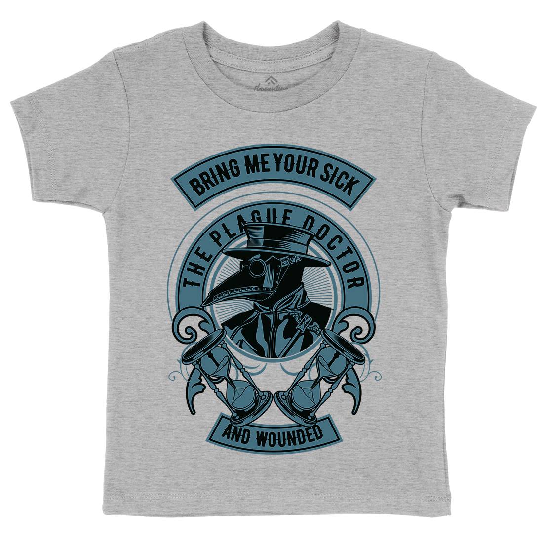 Plague Doctor Kids Organic Crew Neck T-Shirt Horror D591