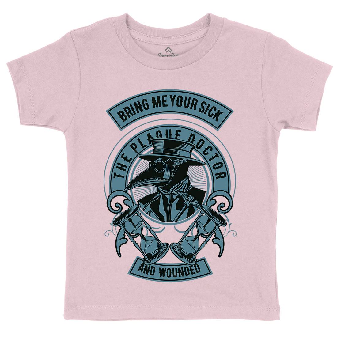 Plague Doctor Kids Crew Neck T-Shirt Horror D591