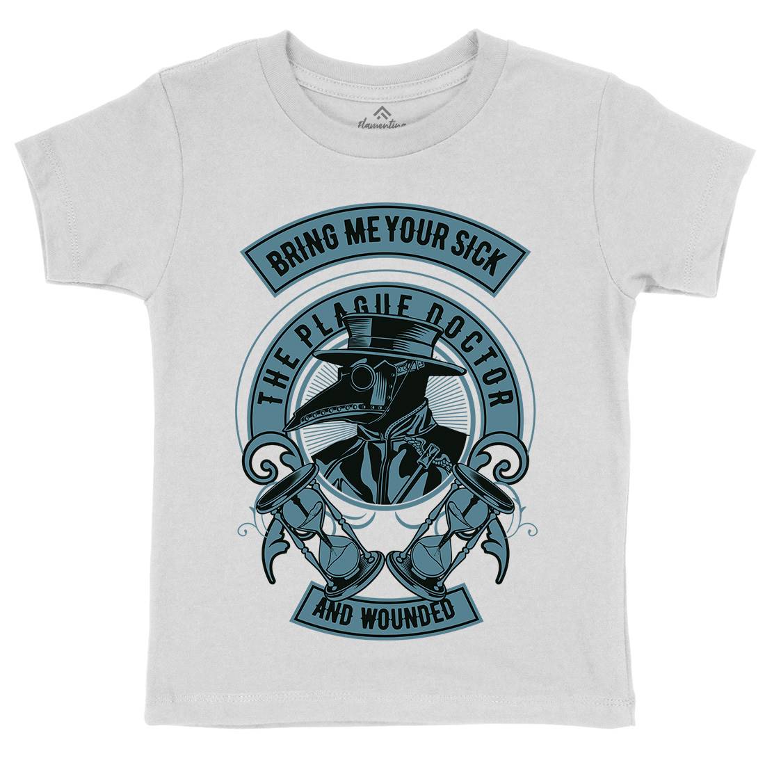 Plague Doctor Kids Crew Neck T-Shirt Horror D591