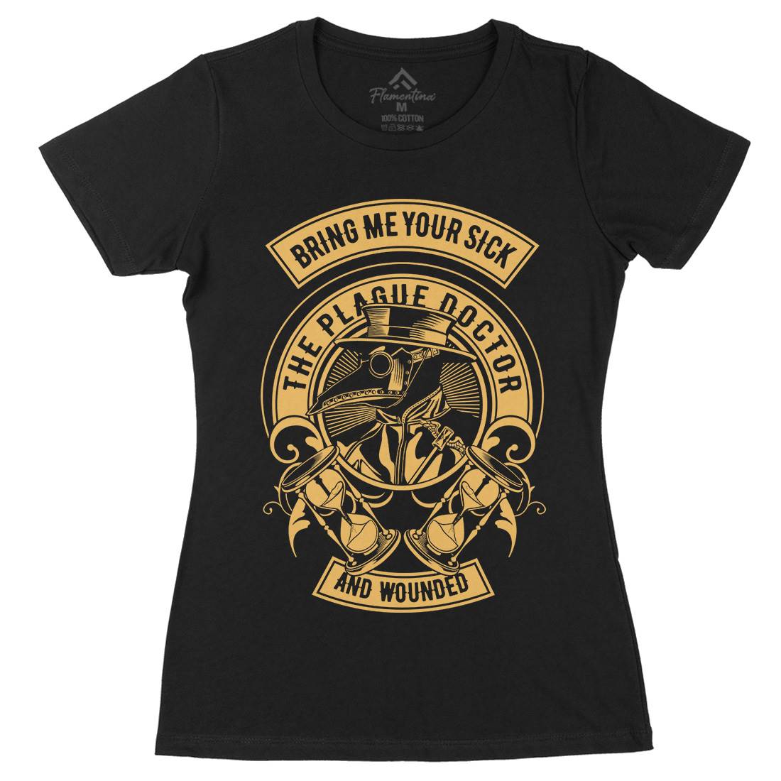 Plague Doctor Womens Organic Crew Neck T-Shirt Horror D591