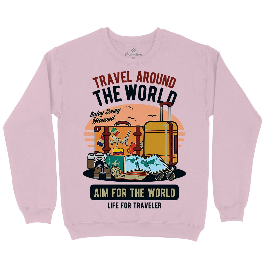 Travel Around The World Kids Crew Neck Sweatshirt Nature D592