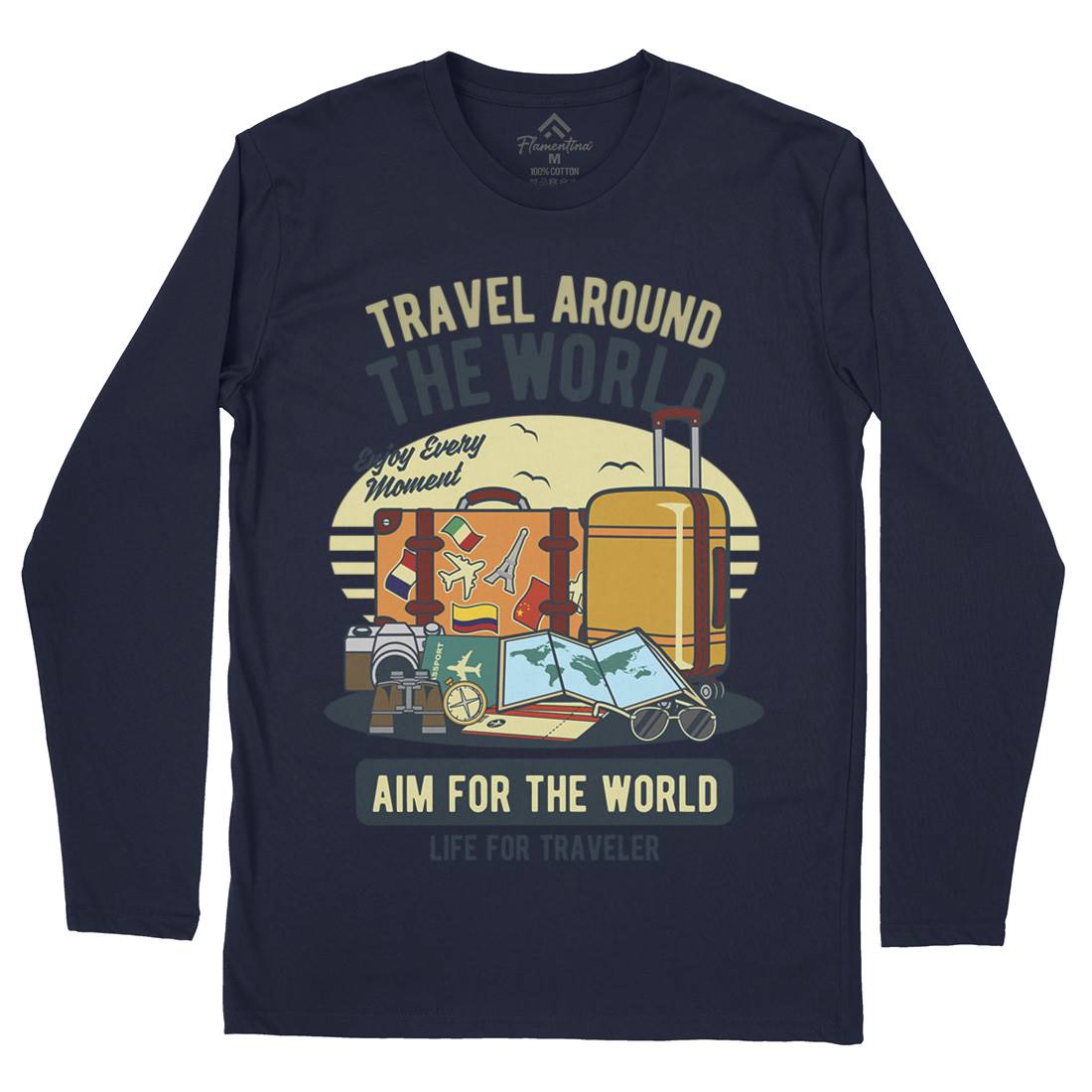 Travel Around The World Mens Long Sleeve T-Shirt Nature D592
