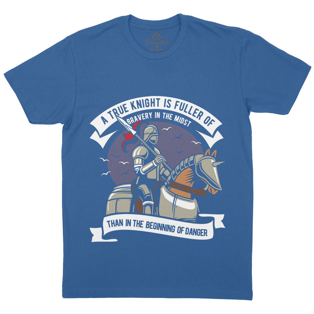 True Knight Mens Organic Crew Neck T-Shirt Warriors D593