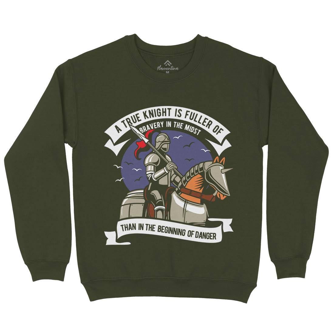 True Knight Mens Crew Neck Sweatshirt Warriors D593