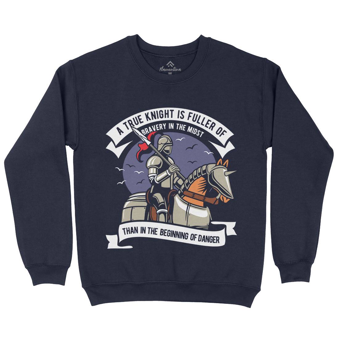 True Knight Mens Crew Neck Sweatshirt Warriors D593