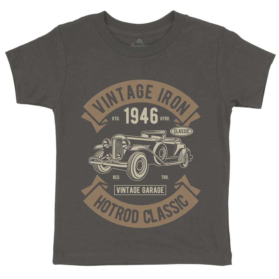 Vintage Iron Classic Kids Crew Neck T-Shirt Cars D595