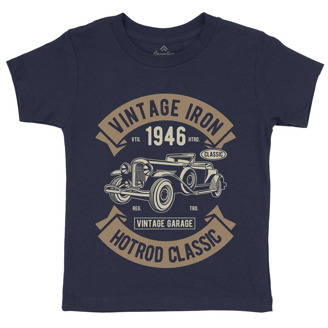 Vintage Iron Classic Kids Crew Neck T-Shirt Cars D595