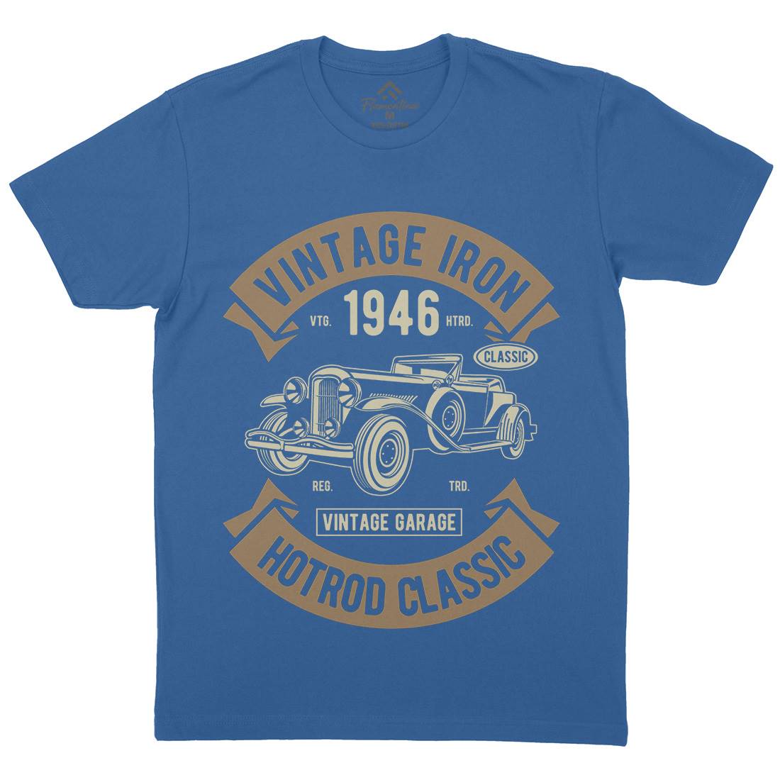 Vintage Iron Classic Mens Crew Neck T-Shirt Cars D595